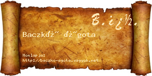 Baczkó Ágota névjegykártya